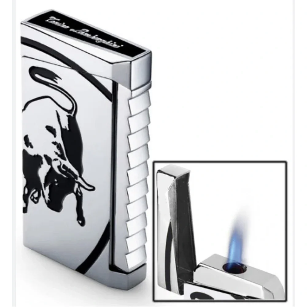 Lamborghini Il Toro Single Jet Butane Cigar Lighter - Black - New